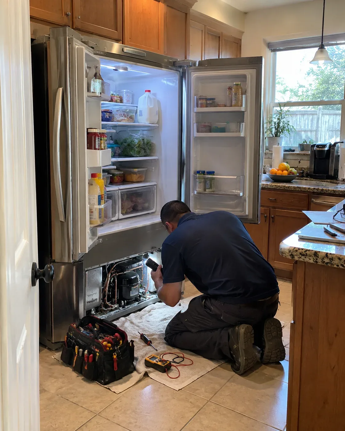 Refrigerator repair in a Grapevine, Texas kitchen